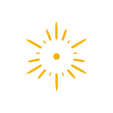 güneş simgesi. Düz tasarım 