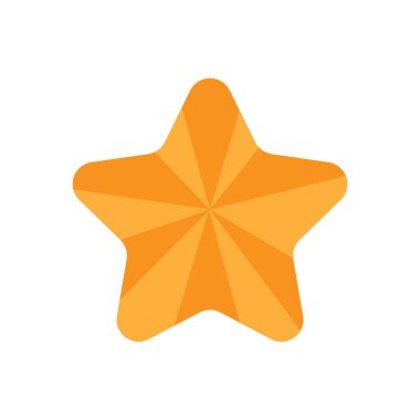 Beyaz üzerine izole edilmiş altın yıldız simgesi