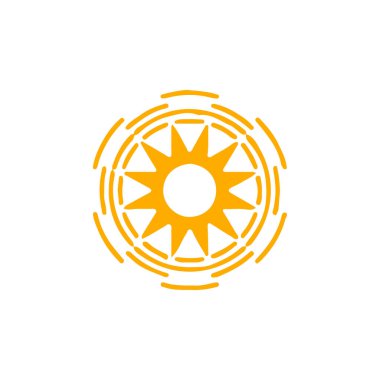 Güneş düz simge vektör çizim 