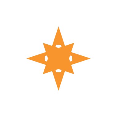 Beyaz üzerine izole edilmiş altın yıldız simgesi