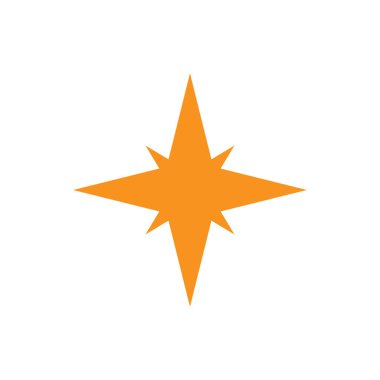 Beyaz üzerine izole edilmiş altın yıldız simgesi