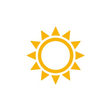 güneş simgesi. Düz tasarım 