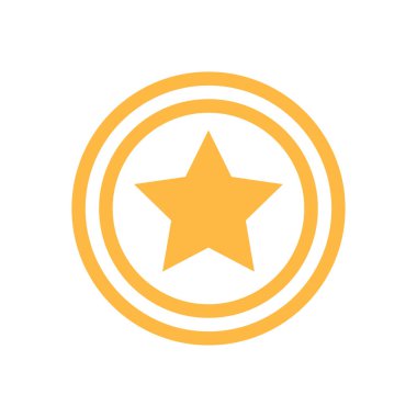 Beyaz üzerine izole edilmiş altın yıldız simgesi