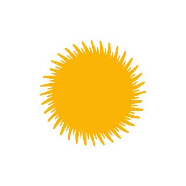 Güneş düz simge vektör çizim 