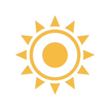 güneş simgesi. Düz tasarım 