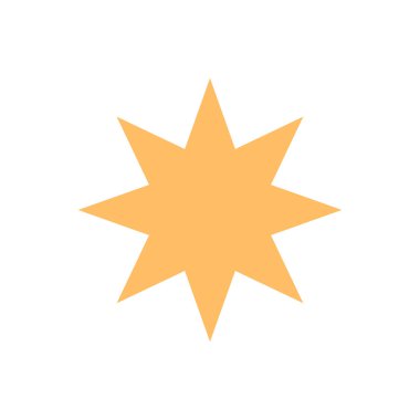 Beyaz üzerine izole edilmiş altın yıldız simgesi