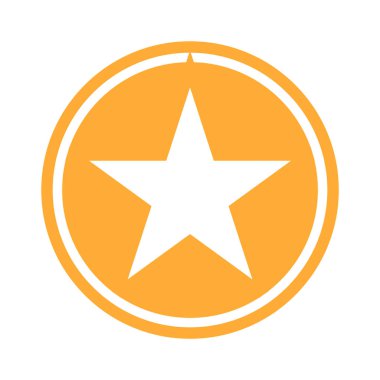 Beyaz üzerine izole edilmiş altın yıldız simgesi