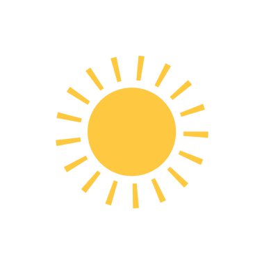 Güneş düz simge vektör çizim 