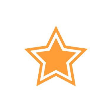 Beyaz üzerine izole edilmiş altın yıldız simgesi