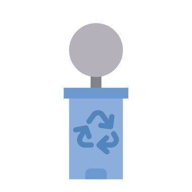 trash bin flat icon illustration, recycle symbol