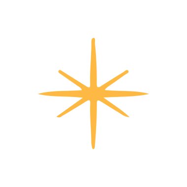 Beyaz üzerine izole edilmiş altın yıldız simgesi