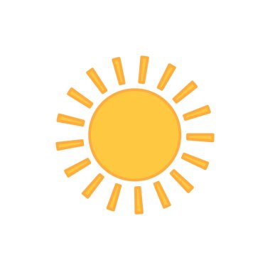 güneş simgesi. Düz tasarım 