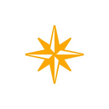 Beyaz üzerine izole edilmiş altın yıldız simgesi