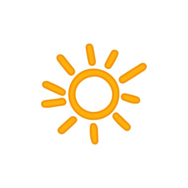 güneş simgesi. Düz tasarım 