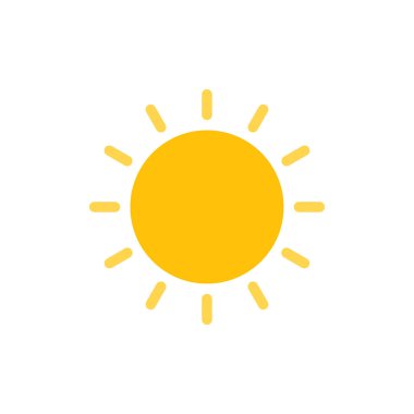 Güneş düz simge vektör çizim 