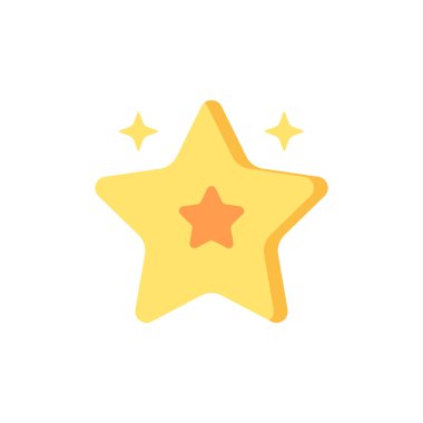 Beyaz üzerine izole edilmiş altın yıldız simgesi