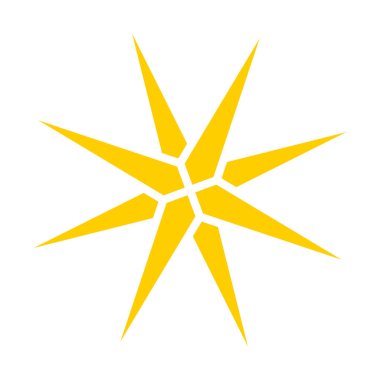 Beyaz üzerine izole edilmiş altın yıldız simgesi