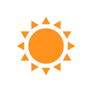 güneş simgesi. Düz tasarım 