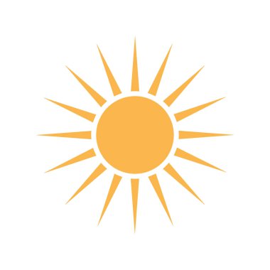 güneş simgesi. Düz tasarım 
