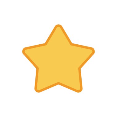 Beyaz üzerine izole edilmiş altın yıldız simgesi