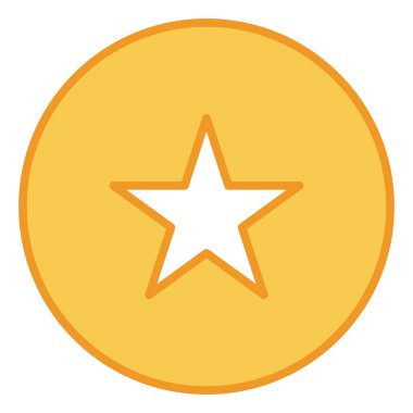 Beyaz üzerine izole edilmiş altın yıldız simgesi