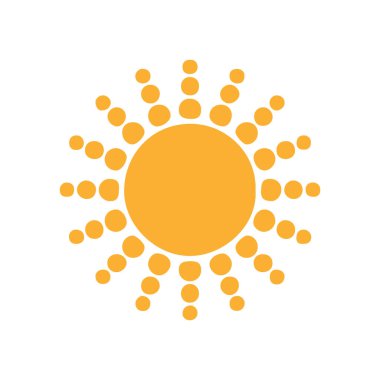 Güneş düz simge vektör çizim 