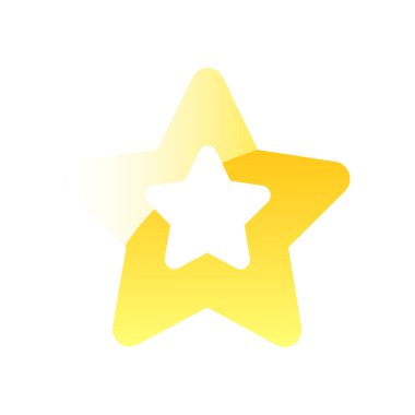 Beyaz üzerine izole edilmiş altın yıldız simgesi