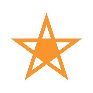 Beyaz üzerine izole edilmiş altın yıldız simgesi