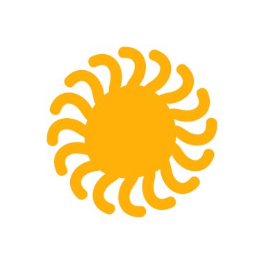 Beyaz arkaplanda izole edilmiş güneş simgesi