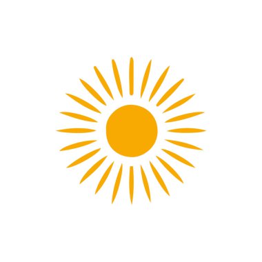 güneş simgesi. Düz tasarım 