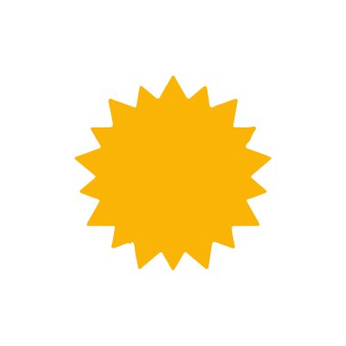 Beyaz arkaplanda izole edilmiş güneş simgesi