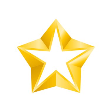 Beyaz üzerine izole edilmiş altın yıldız simgesi