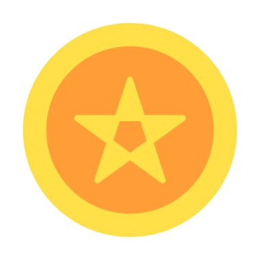 Beyaz üzerine izole edilmiş altın yıldız simgesi