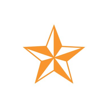 Beyaz üzerine izole edilmiş altın yıldız simgesi