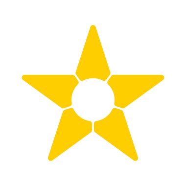 Beyaz üzerine izole edilmiş altın yıldız simgesi