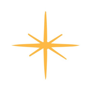 Beyaz üzerine izole edilmiş altın yıldız simgesi