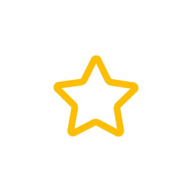 Beyaz üzerine izole edilmiş altın yıldız simgesi