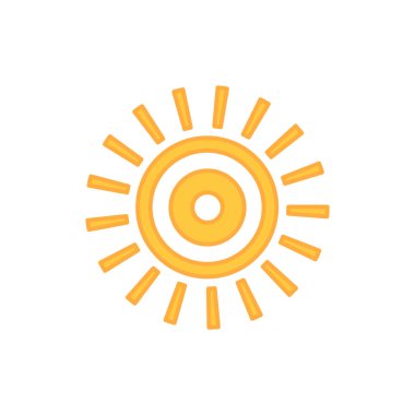 Beyaz arkaplanda izole edilmiş güneş simgesi