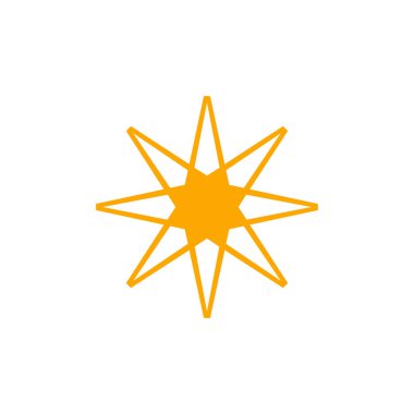 Beyaz üzerine izole edilmiş altın yıldız simgesi