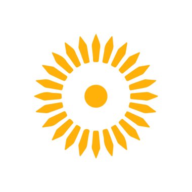 Beyaz arkaplanda izole edilmiş güneş simgesi