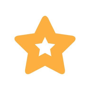 Beyaz üzerine izole edilmiş altın yıldız simgesi