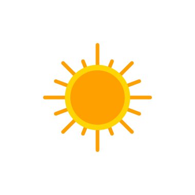 Güneş düz simge vektör çizim 