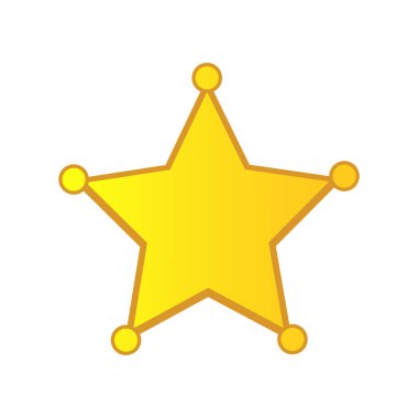 Beyaz üzerine izole edilmiş altın yıldız simgesi