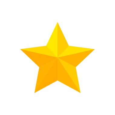 Beyaz üzerine izole edilmiş altın yıldız simgesi