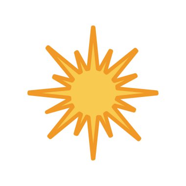 Beyaz üzerine izole edilmiş altın yıldız simgesi