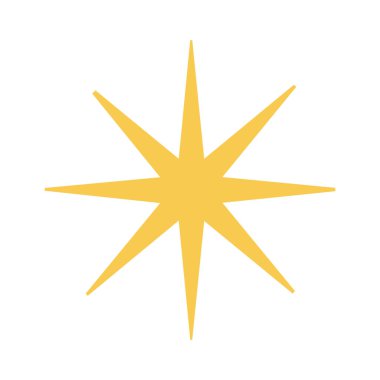 Beyaz üzerine izole edilmiş altın yıldız simgesi