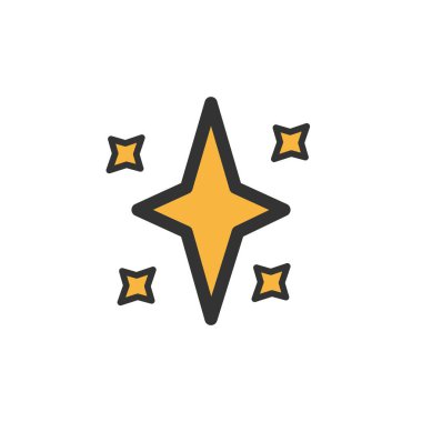 Beyaz üzerine izole edilmiş altın yıldız simgesi