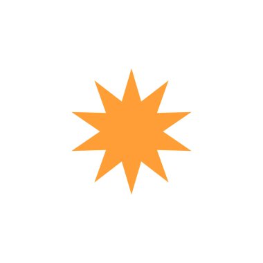 Beyaz üzerine izole edilmiş altın yıldız simgesi