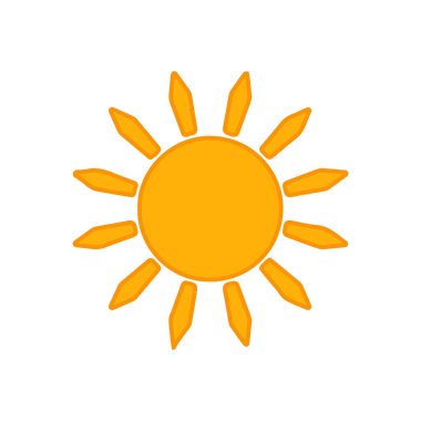 Beyaz arkaplanda izole edilmiş güneş simgesi