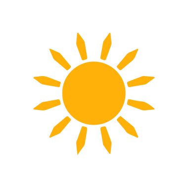 güneş simgesi. Düz tasarım 